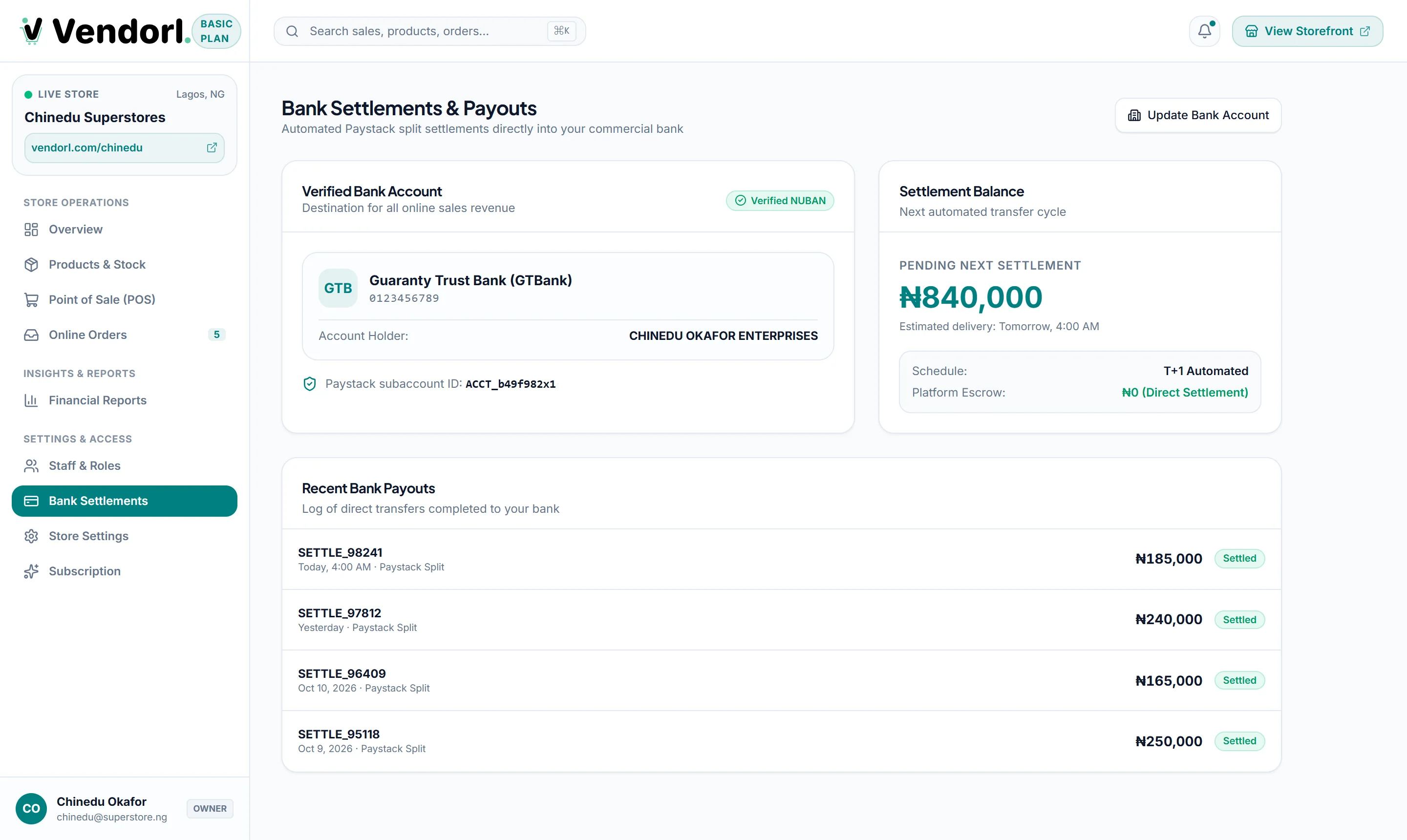 Direct bank settlements